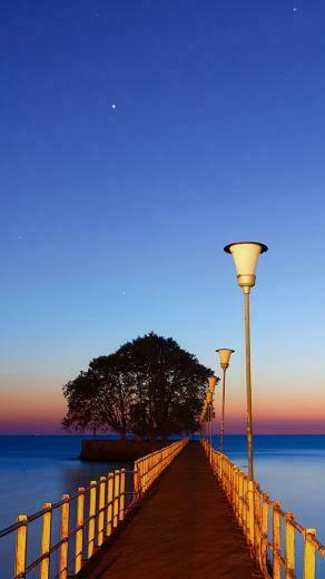Beautiful Marina Night iPhone Wallpaper HD