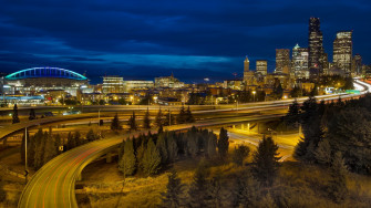 Seattle Washington Turn Road Lights City Wallpaper