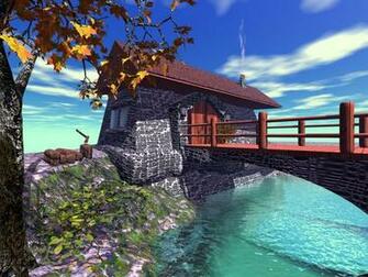 Cottage Wharf Computer Art Photography Desktop Wallpaper