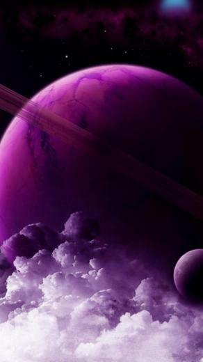 Wallpaper Saturn Planet Purple 4k Space