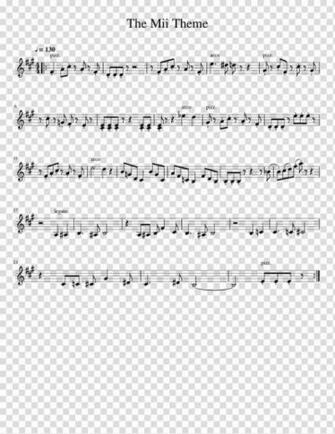 The Mii Theme Music Notes Wii Sheet Violin