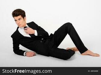 Young Businessman Barefoot Isolated On White Background