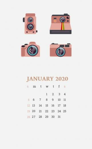 Beautiful January iPhone Screensaver In Calendar