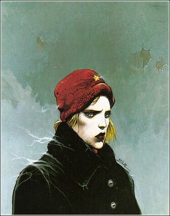 Red Hat A Illustration Enki Bilal Art Wallpaper Picture