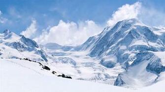 Winter Snow Capped Mountains Thick White World