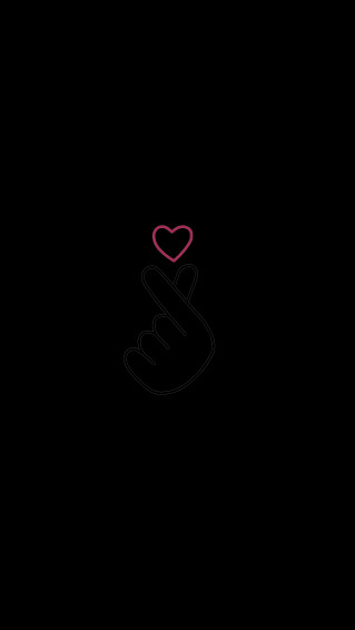 Finger Heart Love Korea Kpop Korean Culture Friends Illustration Tshirt Wall Art Print Wallpaper