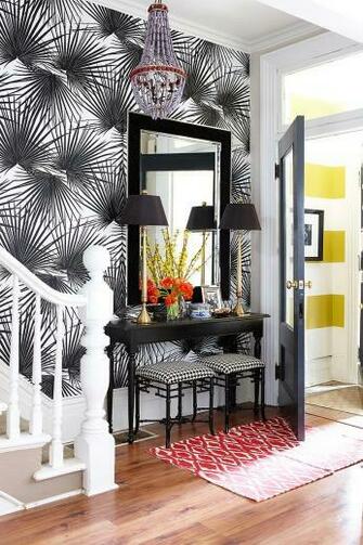 Gorgeous Entryways Clad In Wallpaper