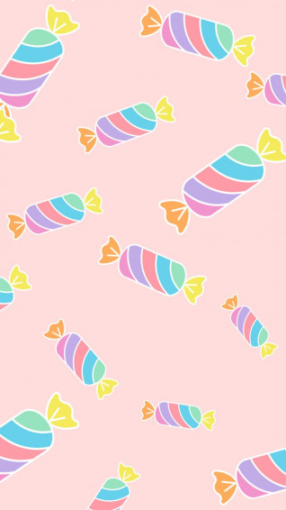 Colorful Candy On Pink Background Wallpaper