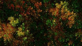 Wallpaper Fractal Bushy Thick Green Yellow