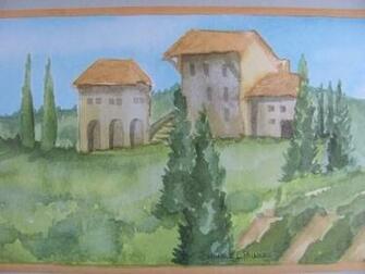 Tuscany Tuscan Style Theme Vineyard Country Countryside Wallpaper Wall