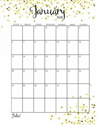 Pretty January Calendar Printable