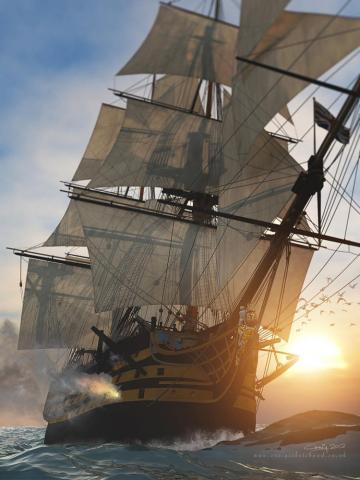 Hms Victory In Action By Craigjohn