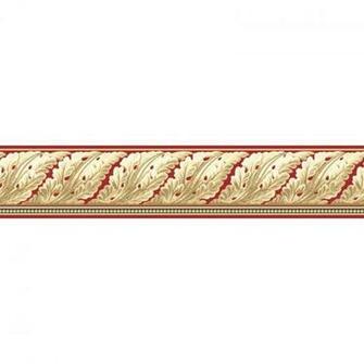 Wallpaper Border Leaf Scroll Red Acanthus