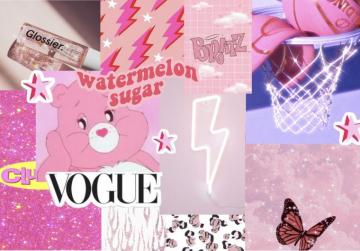 Pink Aesthetic Collage Photographic Print By Carohildy In