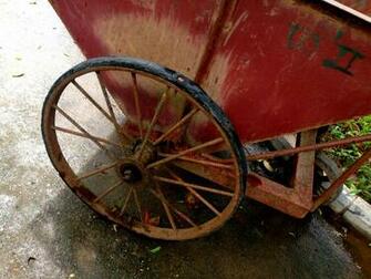 Cart Old Red Rustic Trolley Wheel Wallpaper And Background