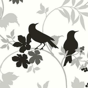 Floral Bird Wallpaper Contemporary By Pebblestone