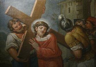 Jesus Carrying The Cross Painting Carries His In