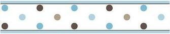 Blue And Brown Polka Dot Wallpaper Border For Girls Room Or Nursery