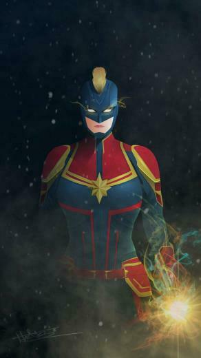 Captain Marvel Art iPhone Wallpaper In