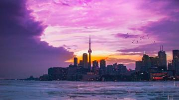 City Sunset Pink Sky Buildings Wallpaper HD Image Picture