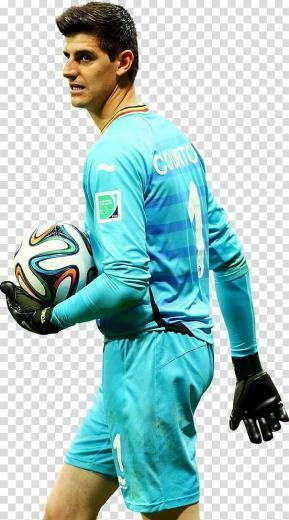 Person Carrying Soccer Ball Thibaut Courtois Chelsea F C Jersey