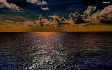 Awesome Ocean Clouds Sunset Wallpaper