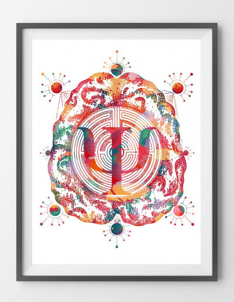 Brain And Psychology Watercolor Print Psychotherapy Poster Science