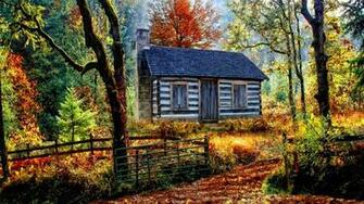 Cabin In The Woods Computer Wallpaper Desktop Background