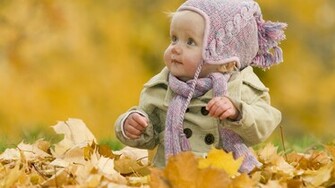 Cute Baby Fall Wallpaper Widescreen Desktop