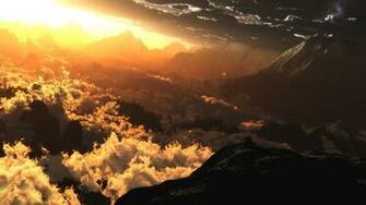 Couple Overlooking The Mountain Range Wallpaper