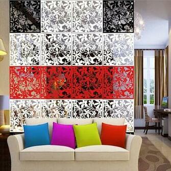 4pcs Flower Wallpaper Wall Sticker Hanging Screen Curtain Room