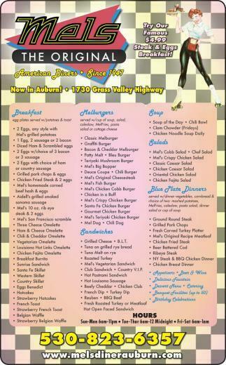 Our Menu Mels Diner Auburn Ca