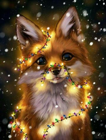 Fox Light Cute Cartoon Animals Animal Drawings Anime