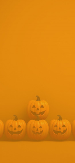 Halloween Minimalist Orange Wallpaper HD Pumpkin