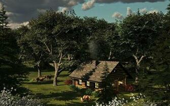 Log Cabin Desktop Wallpaper Car Tuning