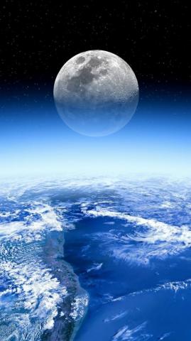 Earth iPhone Mobile Wallpaper Moon