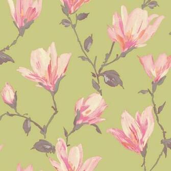 Arthouse Opera Lotus Wallpaper In Green And Pink