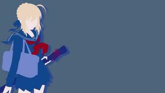 Fate Zero Saber Seifuku Short Hair Type Moon Vector Weapon Wallpaper