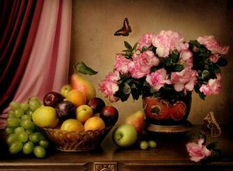 Desktop HD Framed Tiger Image Apple Fruits Wallpaper