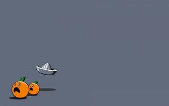 Orange Oranges Fun Art Grey Background Wallpaper