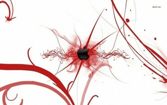 Apple Within Red Swirls Wallpaper Computer