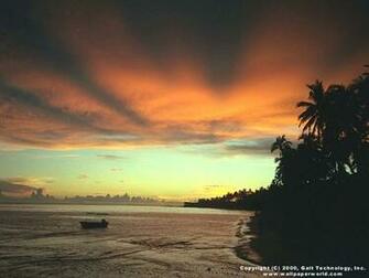 Visual Paradox 3d Wallpaper Fiji Sunset