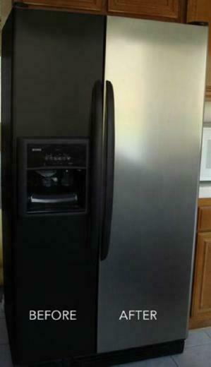 Peel And Stick Faux Fake Stainless Steel Update Appliance Film Overlay