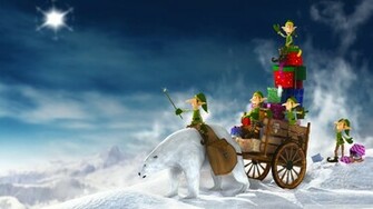 Christmas Elves 3d Wallpaper
