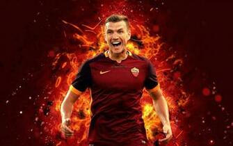 Wallpaper Edin Dzeko 4k Abstract Art Roma Soccer