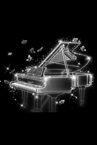 HD Cool Abstract Piano And Butterfly iPhone Wallpaper Background