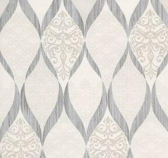 Kretschmer Deluxe Wallpaper Orient Glass Beads White Grey