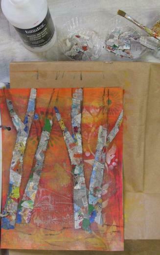 Torn Paper Collage Technique Art Journaling