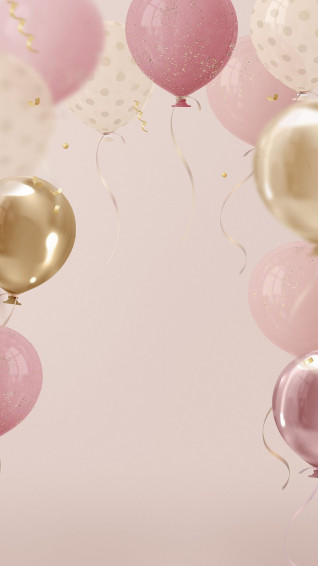 BirtHDay Background 3d Balloon Premium Psd Illustration