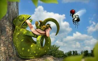 Funny Iguana Animal Wallpaper 3d